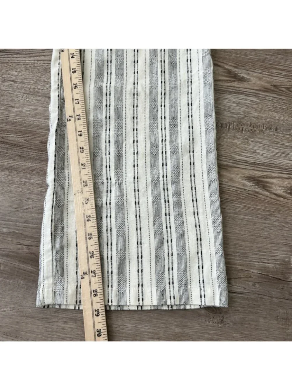 4Our Dreamers Striped Linen Blend Wide Leg Pants Womens L Cream Drawstring Coast